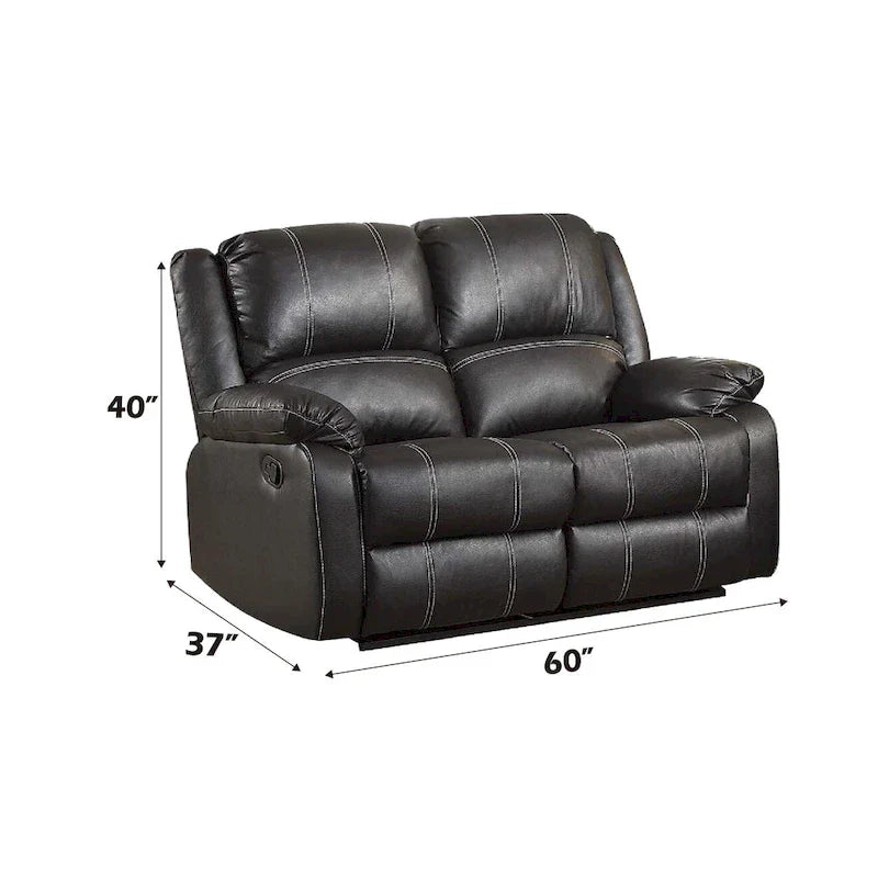 Causeuse inclinable en cuir synthétique brun