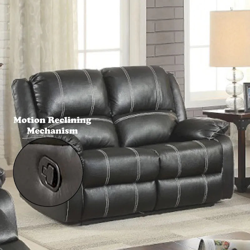 Causeuse inclinable en cuir synthétique brun