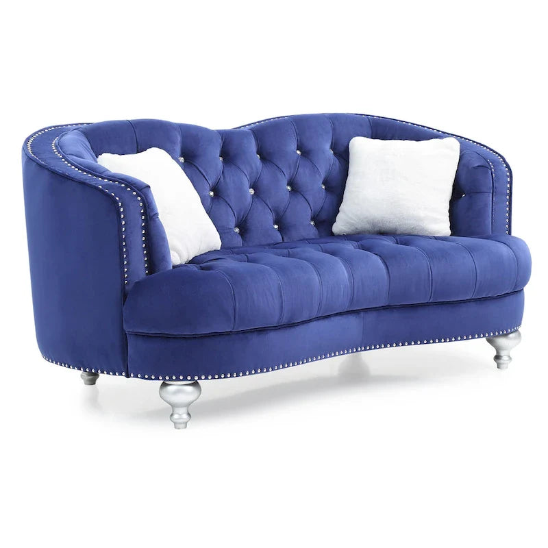 Causeuse traditionnelle bleue