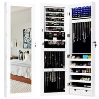 Costway Armoire à bijoux murale avec miroir et lumières LED