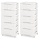 Costway lot de 2 chariots de rangement roulants en plastique à 6 tiroirs avec 4 roulettes universelles - Voir détails