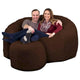Pouf poire Ultimate Sack 6 pieds avec repose-pieds, fauteuil de détente surdimensionné, suède brun