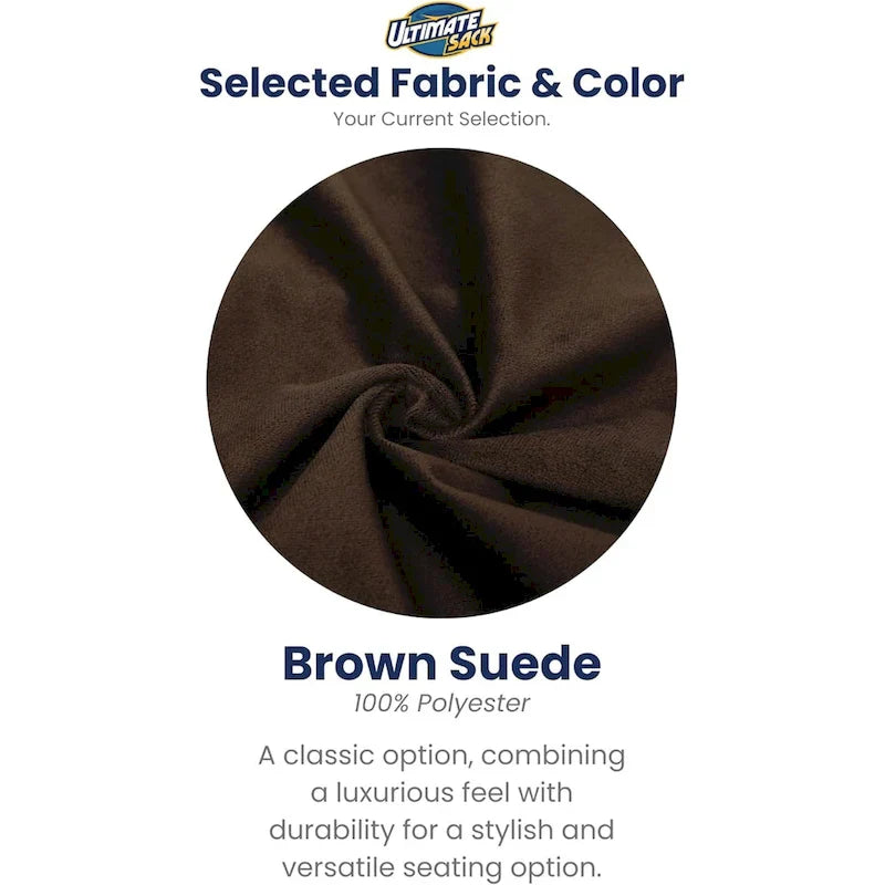 Pouf poire Ultimate Sack 6 pieds avec repose-pieds, fauteuil de détente surdimensionné, suède brun