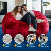 Pouf poire Ultimate Sack 6 pieds avec repose-pieds, fauteuil de détente surdimensionné, suède brun