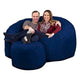 Ultimate Sack Pouf 6 pieds, lounger d'intérieur confortable surdimensionné, daim bleu