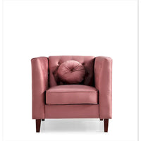US PRIDE FURNITURE Fauteuil Chesterfield classique en velours avec pieds en bois