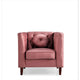 US PRIDE FURNITURE Fauteuil Chesterfield classique en velours avec pieds en bois