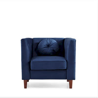 US PRIDE FURNITURE Fauteuil Chesterfield classique en velours avec pieds en bois