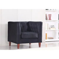 US PRIDE FURNITURE Fauteuil Chesterfield classique en velours avec pieds en bois