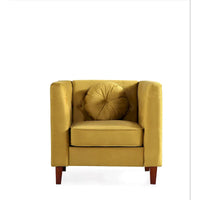 US PRIDE FURNITURE Fauteuil Chesterfield classique en velours avec pieds en bois