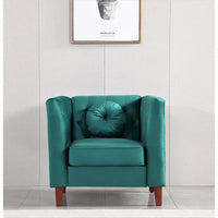 US PRIDE FURNITURE Fauteuil Chesterfield classique en velours avec pieds en bois
