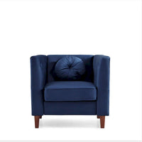 US PRIDE FURNITURE Fauteuil Chesterfield classique en velours avec pieds en bois