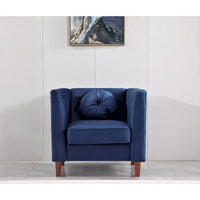 US PRIDE FURNITURE Fauteuil Chesterfield classique en velours avec pieds en bois
