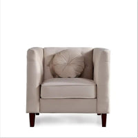US PRIDE FURNITURE Fauteuil Chesterfield classique en velours avec pieds en bois