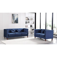 US PRIDE FURNITURE - Ensemble de salon Chesterfield classique en velours 2 pièces, canapé et causeuse