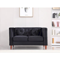 US PRIDE FURNITURE - Ensemble de salon Chesterfield classique en velours 2 pièces, canapé et causeuse