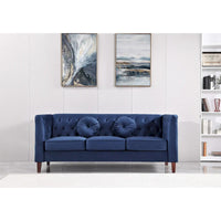 US PRIDE FURNITURE - Ensemble de salon Chesterfield classique en velours 2 pièces, canapé et causeuse