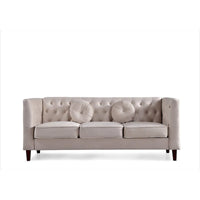 US PRIDE FURNITURE - Ensemble de salon Chesterfield classique en velours 2 pièces, canapé et causeuse