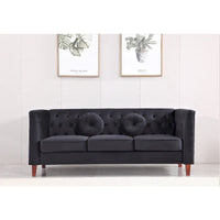 US PRIDE FURNITURE - Ensemble de salon Chesterfield classique en velours 2 pièces, canapé et causeuse