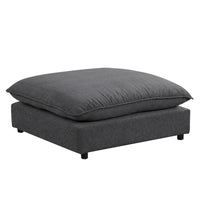 Canapé Sectionnel Canapé Nuage, Canapé Rembourré en Chenille avec Pouf Mobile, Ports de Chargement et 3 Coussins de Dossier