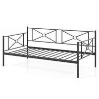 Cadre de lit de repos en métal Costway, taille double, avec lattes de soutien pour matelas