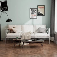 Cadre de lit de repos en métal Costway, taille double, avec lattes de soutien pour matelas