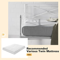 Cadre de lit de repos en métal Costway, taille double, avec lattes de soutien pour matelas