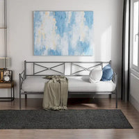 Cadre de lit de repos en métal Costway, taille double, avec lattes de soutien pour matelas