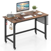 Costway Bureau informatique roulant 1/2/4 pièces, cadre métallique, table pour PC portable