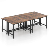 Costway Bureau informatique roulant 1/2/4 pièces, cadre métallique, table pour PC portable