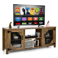 Meuble TV multimédia Costway pour TV jusqu'à 65 avec acier - 58 x 15.5 x 24