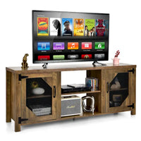 Meuble TV multimédia Costway pour TV jusqu'à 65 avec acier - 58 x 15.5 x 24