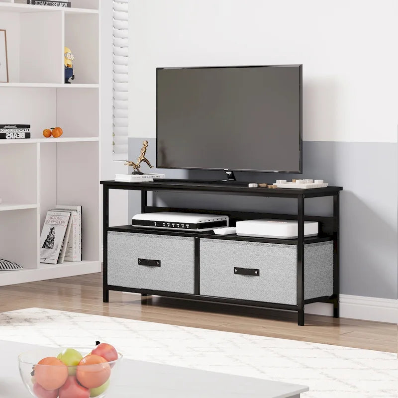 Meuble TV et commode multifonction pour chambre avec 2 tiroirs - 42 pouces
