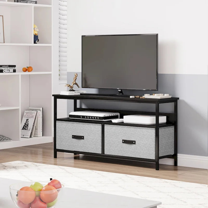 Meuble TV et commode multifonction pour chambre avec 2 tiroirs - 42 pouces