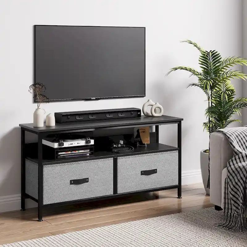 Meuble TV et commode multifonction pour chambre avec 2 tiroirs - 42 pouces