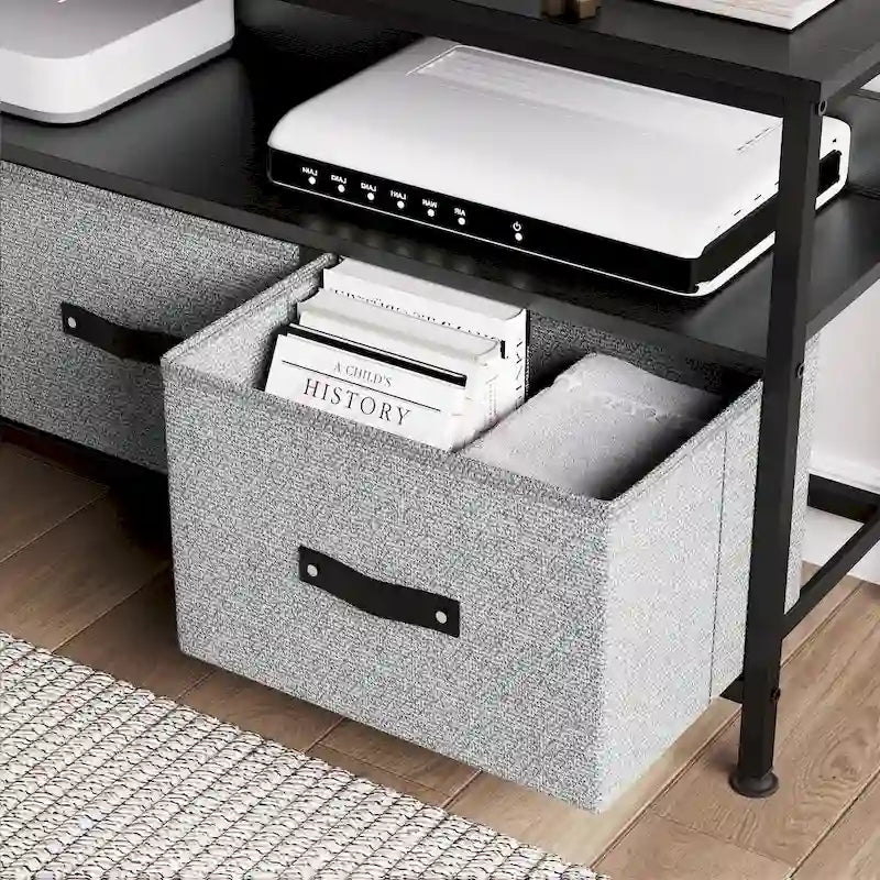 Meuble TV et commode multifonction pour chambre avec 2 tiroirs - 42 pouces