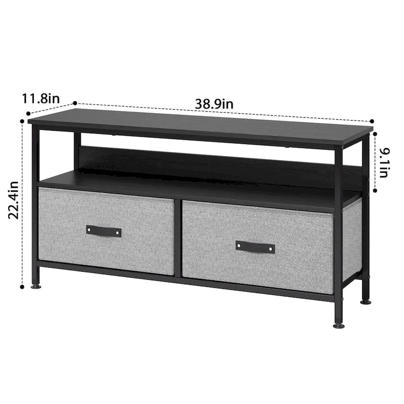 Meuble TV et commode multifonction pour chambre avec 2 tiroirs - 42 pouces