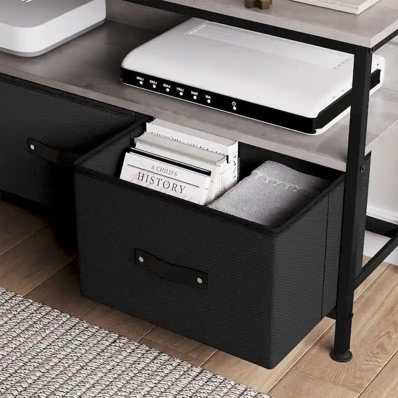 Meuble TV et commode multifonction pour chambre avec 2 tiroirs - 42 pouces