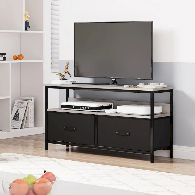 Meuble TV et commode multifonction pour chambre avec 2 tiroirs - 42 pouces