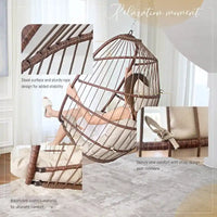 FINCATI Chaise suspendue de luxe en forme d'œuf sans support pour l'intérieur, Chaise en forme d'œuf d'extérieur sans support de 158 kg, Chaise balançoire en forme d'œuf sans support