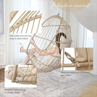 FINCATI Chaise suspendue de luxe en forme d'œuf sans support pour l'intérieur, Chaise en forme d'œuf d'extérieur sans support de 158 kg, Chaise balançoire en forme d'œuf sans support