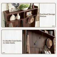 Banc d'entrée de ferme de 42 po de large avec porte-manteau, armoire de vestiaire