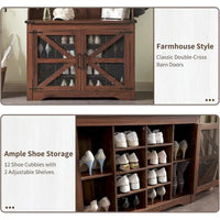 Banc d'entrée de ferme de 42 po de large avec porte-manteau, armoire de vestiaire