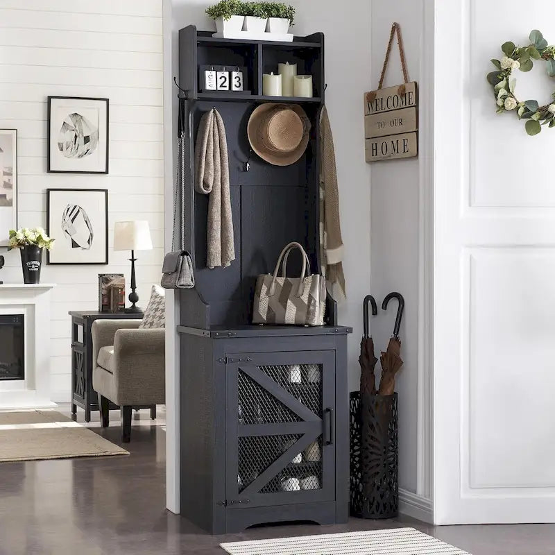 Banc d'entrée farmhouse 23 de large avec porte-manteau, meuble d'entrée