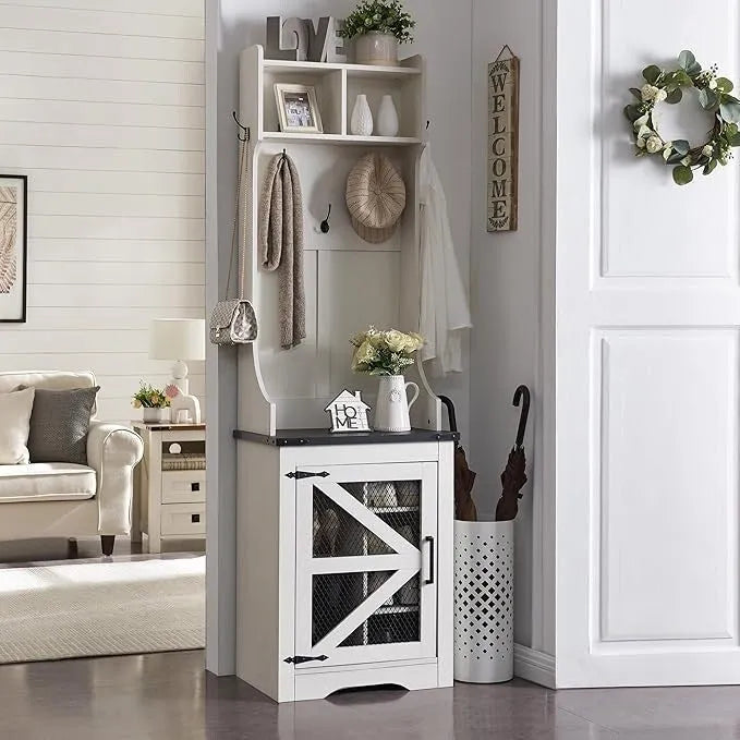 Banc d'entrée farmhouse 23 de large avec porte-manteau, meuble d'entrée