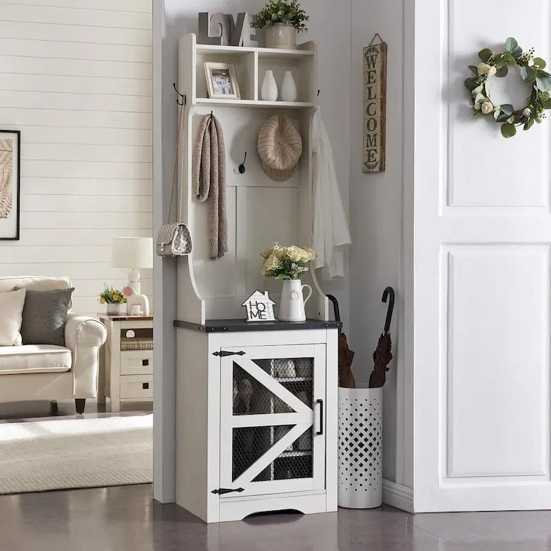 Banc d'entrée de ferme large de 23 pouces avec porte-manteau, meuble d'entrée