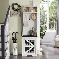 Banc d'entrée de ferme large de 23 pouces avec porte-manteau, meuble d'entrée