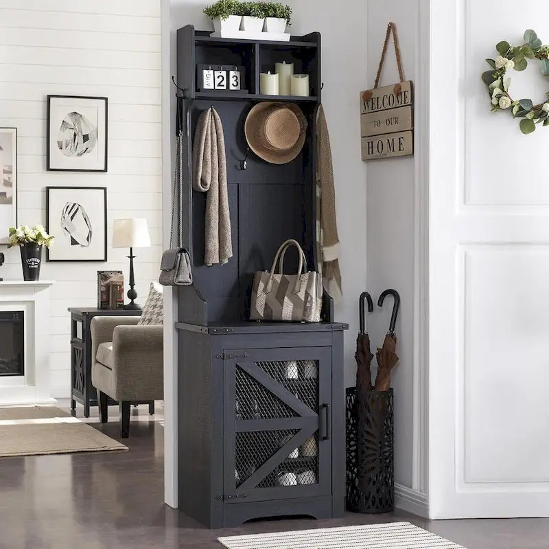 Banc d'entrée farmhouse 23 de large avec porte-manteau, meuble d'entrée