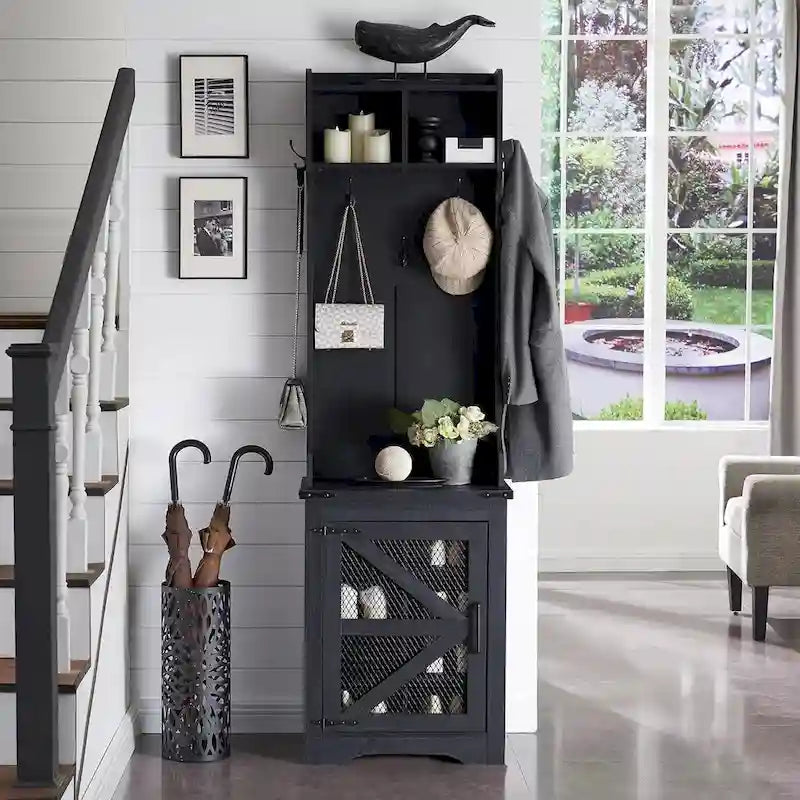 Banc d'entrée farmhouse 23 de large avec porte-manteau, meuble d'entrée