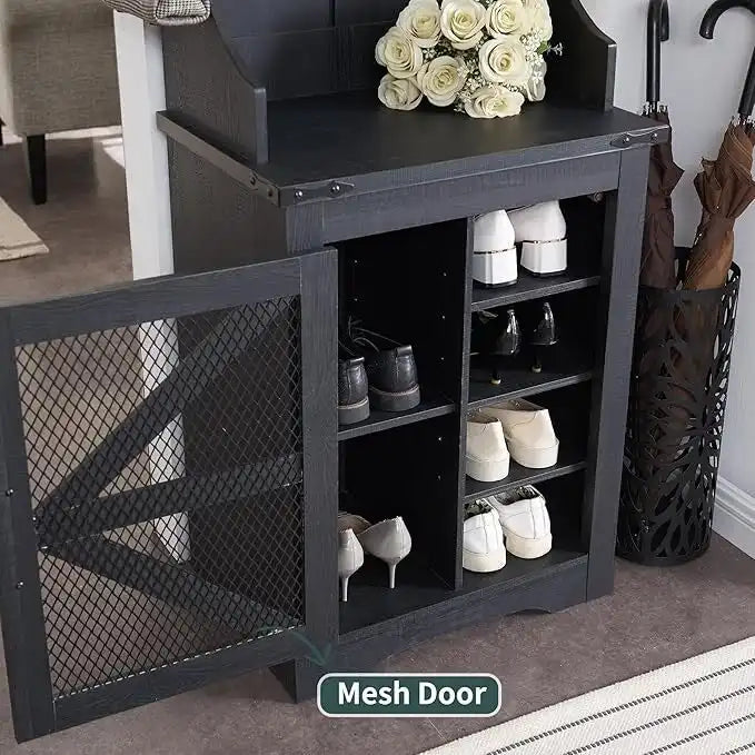 Banc d'entrée farmhouse 23 de large avec porte-manteau, meuble d'entrée